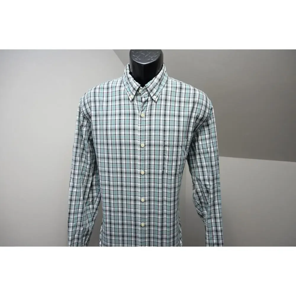 J Crew Dress Shirt Plaid Tailored Fit Long Sleeve Button‎ Up Casual Mens Large